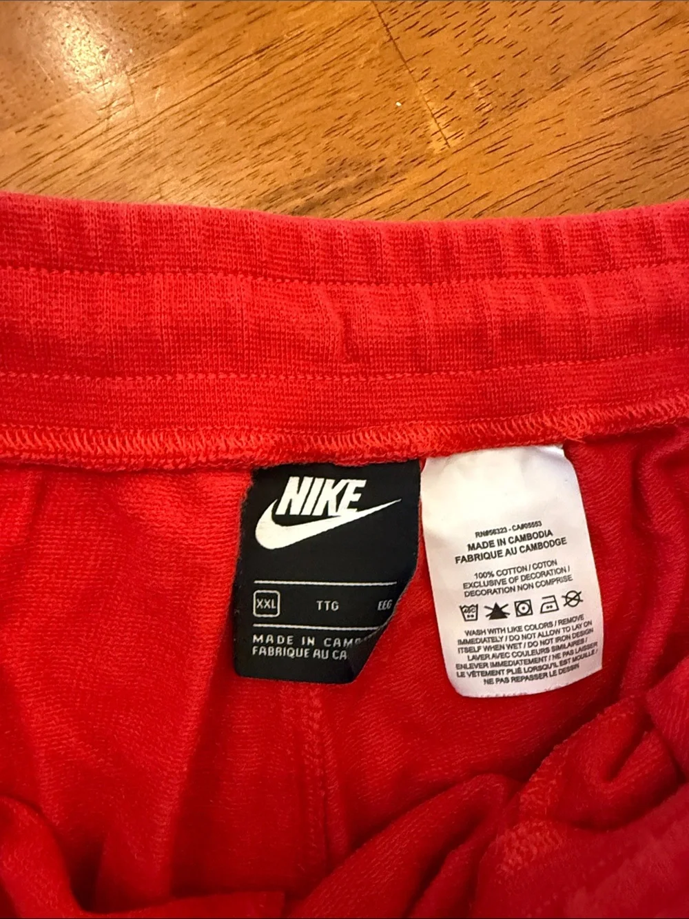 Nike Men’s Red Athletic Shorts with Black Logo xxl